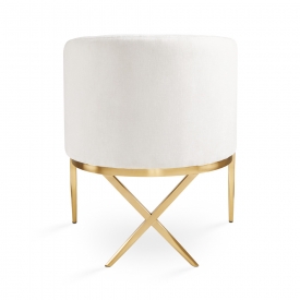 Anton Gold Accent Chair: Ivory Fabric